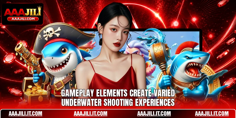 Gameplay elements create varied underwater shooting experiences