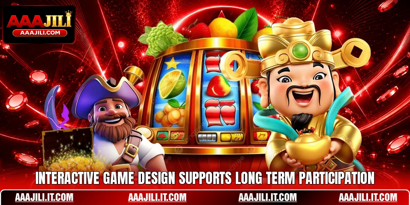 Interactive game design supports long term participation