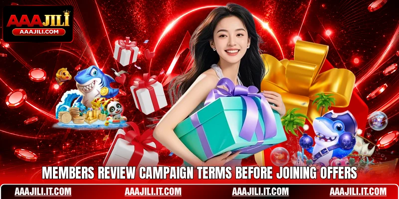 Members review campaign terms before joining offers