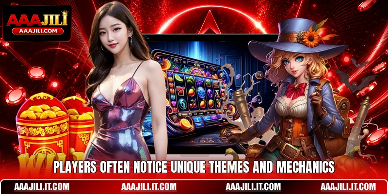 Players often notice unique themes and mechanics