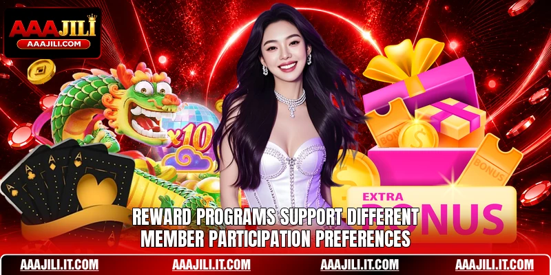 Reward programs support different member participation preferences