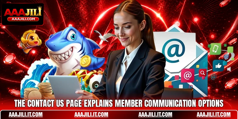 The contact us page explains member communication options